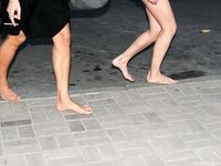 Feet - Ksusha A + Ira - 2008-05-04 Barefoot trips to Russian towns. Kamyshino