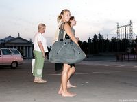 Feet - Ksusha A + Ira - 2008-05-04 Barefoot trips to Russian towns. Kamyshino