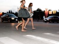 Feet - Ksusha A + Ira - 2008-05-04 Barefoot trips to Russian towns. Kamyshino