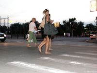 Feet - Ksusha A + Ira - 2008-05-04 Barefoot trips to Russian towns. Kamyshino