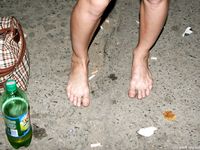 Feet - Ksusha A + Ira - 2008-05-04 Barefoot trips to Russian towns. Kamyshino