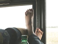 Feet - Ksusha A + Ira - 2008-05-04 Barefoot trips to Russian towns. Kamyshino