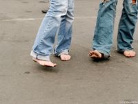 Feet - Ksusha A + Ira - 2008-05-04 Barefoot trips to Russian towns. Kamyshino