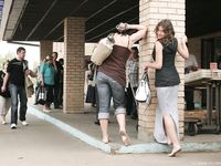 Feet - Lena D + Dina - 2008-08-04 Barefoot trip to Mytishi