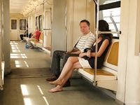 Feet - Lena D - 2009-03-31 Barefoot in metro & sexy soles in the city