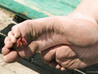 Feet - Lena D - 2009-03-31 Barefoot in metro & sexy soles in the city