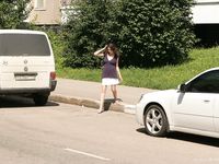 Feet - Lena D - 2009-03-31 Barefoot in metro & sexy soles in the city