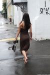 Feet - Liza C - 2017-12-08 Barefoot in the wet street