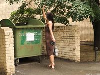 Feet - Liza C - 2017-12-08 Barefoot in the wet street