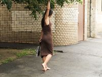 Feet - Liza C - 2017-12-08 Barefoot in the wet street