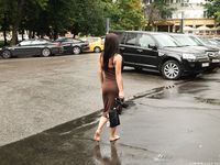 Feet - Liza C - 2017-12-08 Barefoot in the wet street