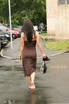 Feet - Liza C - 2017-12-08 Barefoot in the wet street