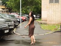 Feet - Liza C - 2017-12-08 Barefoot in the wet street