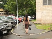 Feet - Liza C - 2017-12-08 Barefoot in the wet street