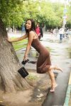 Feet - Liza C - 2017-12-08 Barefoot in the wet street