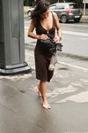 Feet - Liza C - 2017-12-08 Barefoot in the wet street