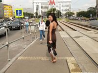 Feet - Liza C - 2017-12-08 Barefoot in the wet street