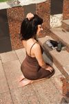 Feet - Liza C - 2017-12-08 Barefoot in the wet street