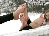 Feet - Luisa A + Nastya C - 2012-03-03 Two shivering girls