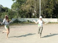 Feet - Margarita + Natasha B - 2009-03-24 Barefoot footbal