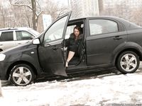 Feet - Margarita A - 2013-01-29 Barefoot car driver girl