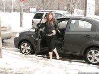 Feet - Margarita A - 2013-01-29 Barefoot car driver girl