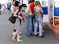 Feet - Maria A -2009-07-24 Barefoot walk in the city