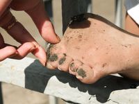 Feet - Maria D - 2014-04-04 Slender girl in shorts