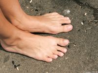 Feet - Marina A - 2012-12-07 Beauty in light summer dress and sunglasses