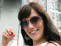 Feet - Marina A - 2012-12-07 Beauty in light summer dress and sunglasses