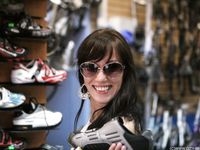 Feet - Marina A - 2012-12-07 Beauty in light summer dress and sunglasses