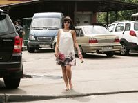 Feet - Marina A - 2012-12-07 Beauty in light summer dress and sunglasses