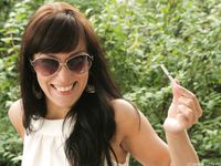 Feet - Marina A - 2012-12-07 Beauty in light summer dress and sunglasses