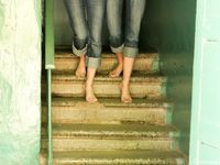 Feet - Marisha + Galya - 2007-07-31 Barefoot trips to Russian towns. Tcheboksary