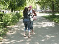 Feet - Marisha + Galya - 2007-07-31 Barefoot trips to Russian towns. Tcheboksary