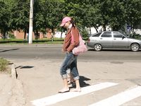 Feet - Marisha + Galya - 2007-07-31 Barefoot trips to Russian towns. Tcheboksary