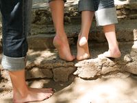 Feet - Marisha + Galya - 2007-07-31 Barefoot trips to Russian towns. Tcheboksary