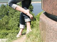 Feet - Marisha + Galya - 2007-07-31 Barefoot trips to Russian towns. Tcheboksary