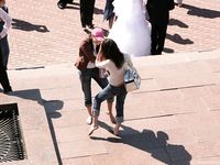 Feet - Marisha + Galya - 2007-07-31 Barefoot trips to Russian towns. Tcheboksary