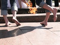 Feet - Marisha + Galya - 2007-07-31 Barefoot trips to Russian towns. Tcheboksary