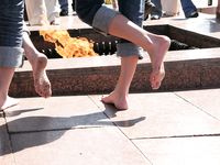 Feet - Marisha + Galya - 2007-07-31 Barefoot trips to Russian towns. Tcheboksary