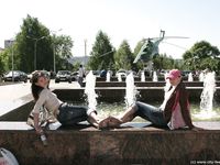 Feet - Marisha + Galya - 2007-07-31 Barefoot trips to Russian towns. Tcheboksary