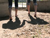 Feet - Marisha + Galya - 2007-07-31 Barefoot trips to Russian towns. Tcheboksary