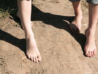 Feet - Marisha + Galya - 2007-07-31 Barefoot trips to Russian towns. Tcheboksary