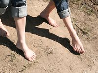 Feet - Marisha + Galya - 2007-07-31 Barefoot trips to Russian towns. Tcheboksary