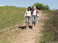 Feet - Marisha + Galya - 2007-07-31 Barefoot trips to Russian towns. Tcheboksary