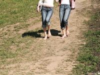 Feet - Marisha + Galya - 2007-07-31 Barefoot trips to Russian towns. Tcheboksary