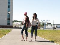Feet - Marisha + Galya - 2007-07-31 Barefoot trips to Russian towns. Tcheboksary