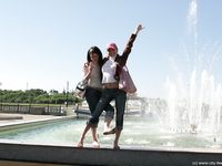 Feet - Marisha + Galya - 2007-07-31 Barefoot trips to Russian towns. Tcheboksary