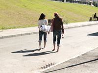 Feet - Marisha + Galya - 2007-07-31 Barefoot trips to Russian towns. Tcheboksary